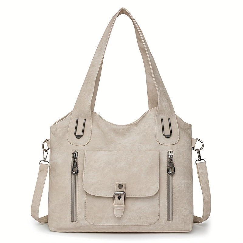 Vintage-Style Vegan Leather Shoulder Bag - Marivelle