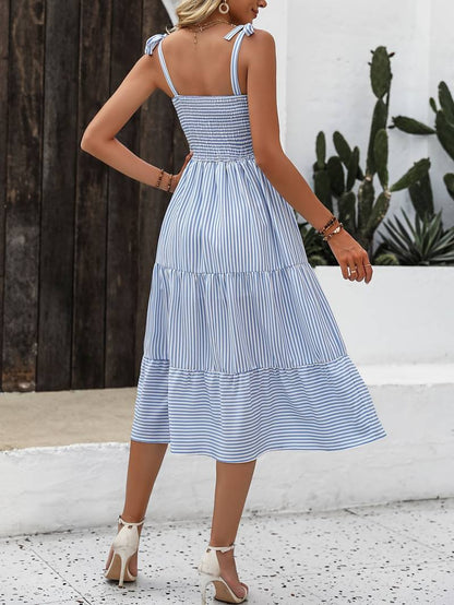 Light & Striped Summer Dress with Adjustable Straps – Amira