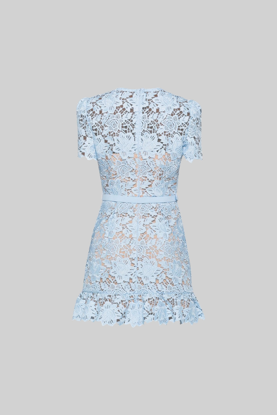 Embroidered summer mini dress with waist belt – Alina