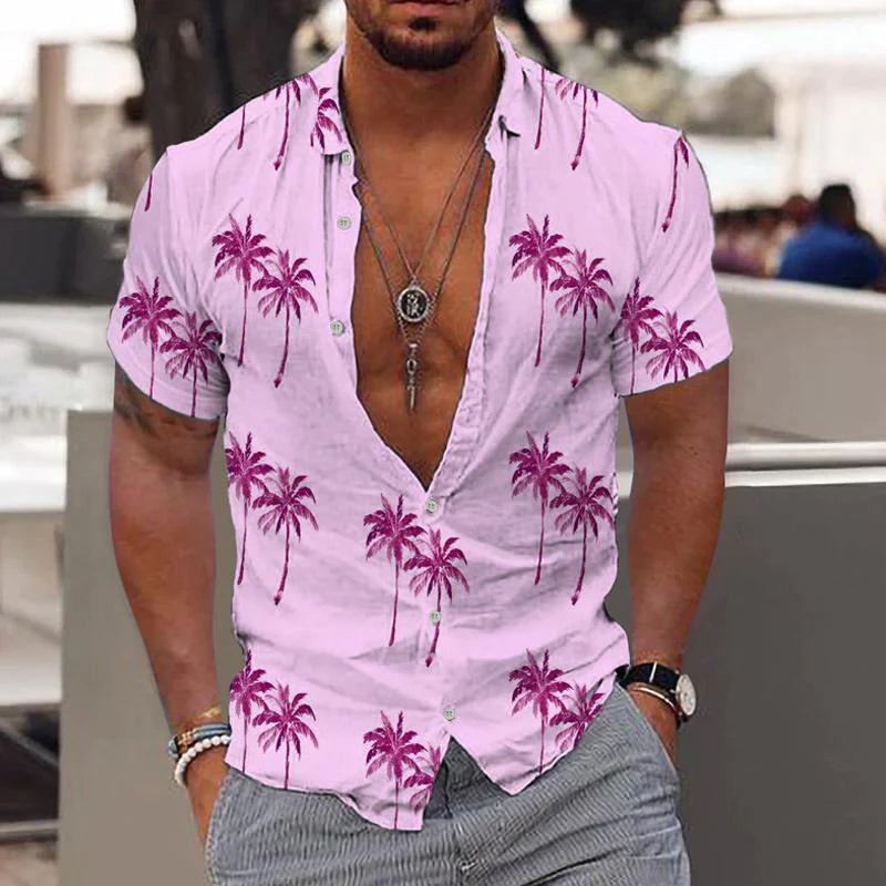 Linen Men's Shirt with Short Sleeves – Matteo