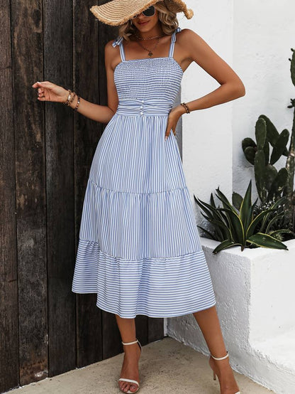 Light & Striped Summer Dress with Adjustable Straps – Amira