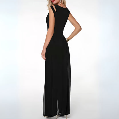 Elegant women's linen jumpsuit – Sofia in an autumnal style