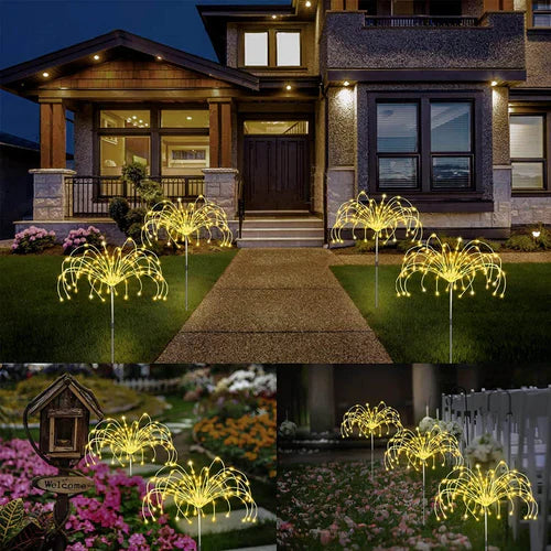 Waterproof Solar Garden Light with Firework Effect – SparkGlow