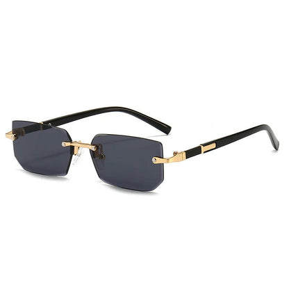 Stylish rectangular sunglasses without a frame for women - KlaraView