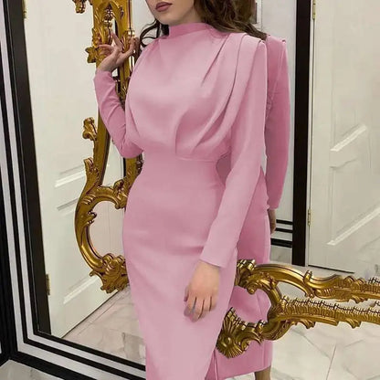 Bodycon Midi Dress with Turtleneck – Valeria