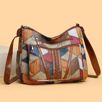Patchwork Everyday Bag with Faux Leather Inserts 5