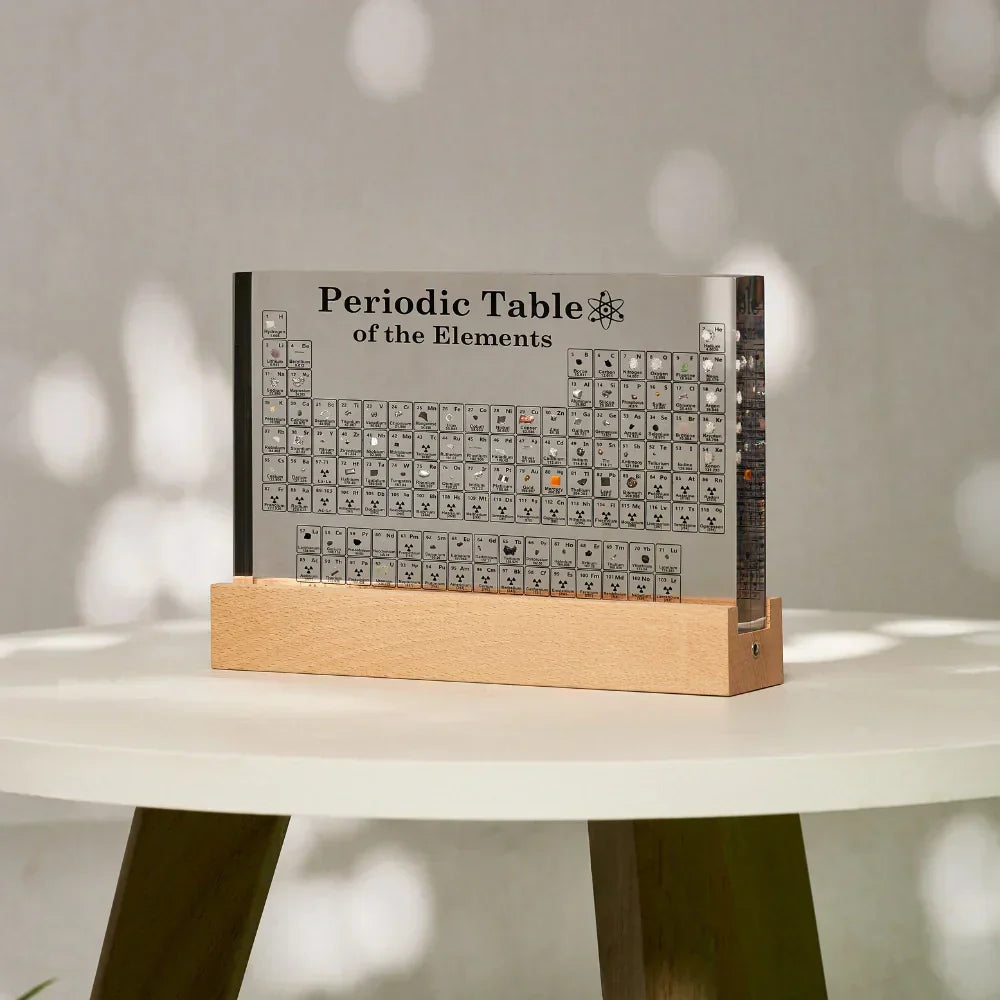 Illuminated Periodic Table with Real Elements - Elementa
