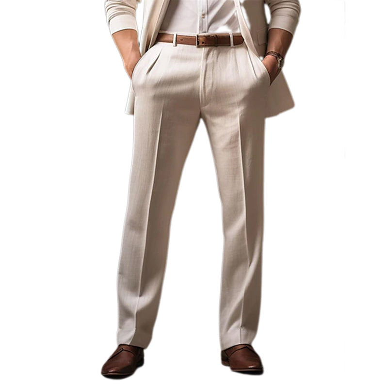 Men's casual trousers made of cotton with a straight cut – Corbinian