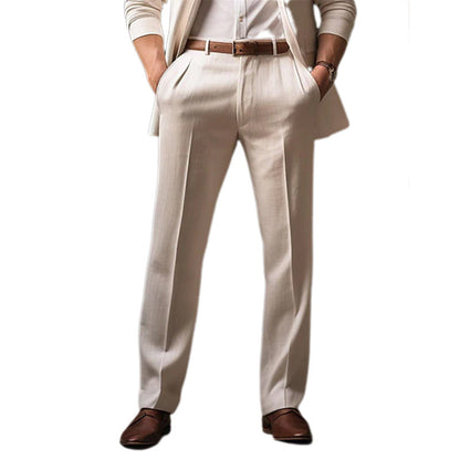 Men's casual trousers made of cotton with a straight cut – Corbinian