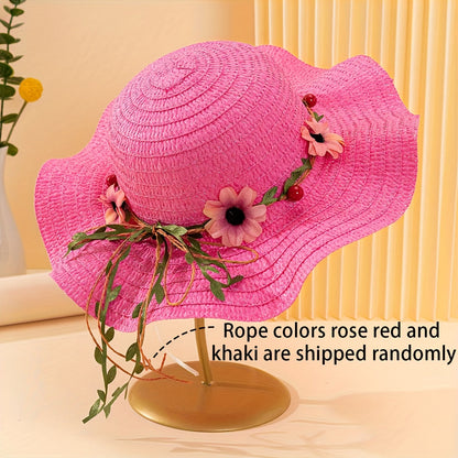 Ladies' summer straw hat with flower and fruit details – Solène