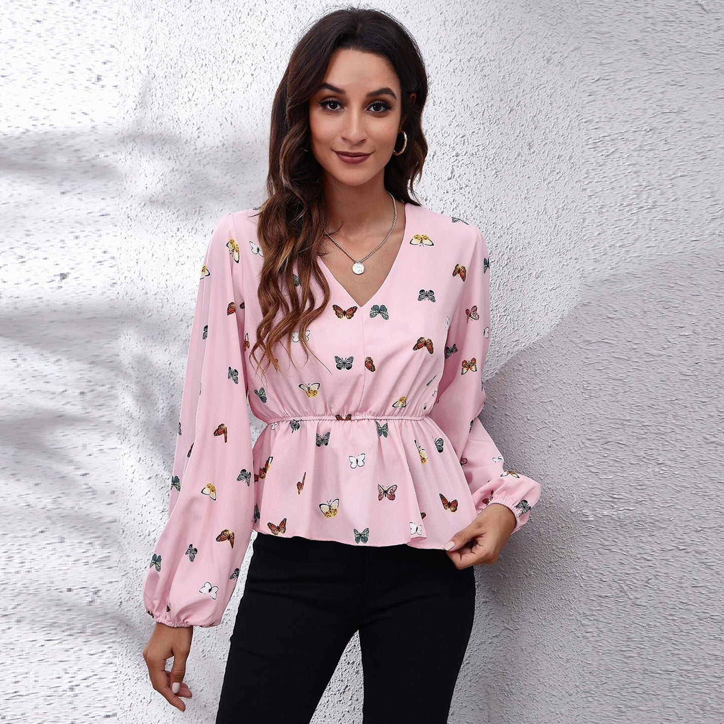 Autumnal & Colourful Patterned Women's Blouse – Leona
