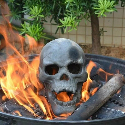 Ceramic Skull Fire Decor — Smoke-Free Flame Accent for Fire Pits 3