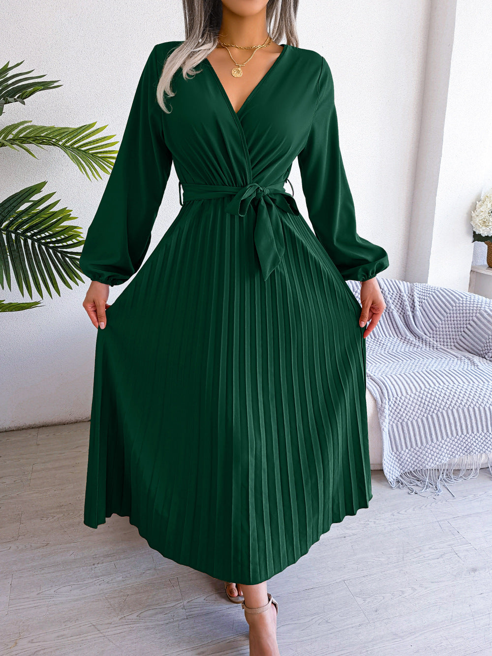 Elegant maxi dress with wrap look - Celina