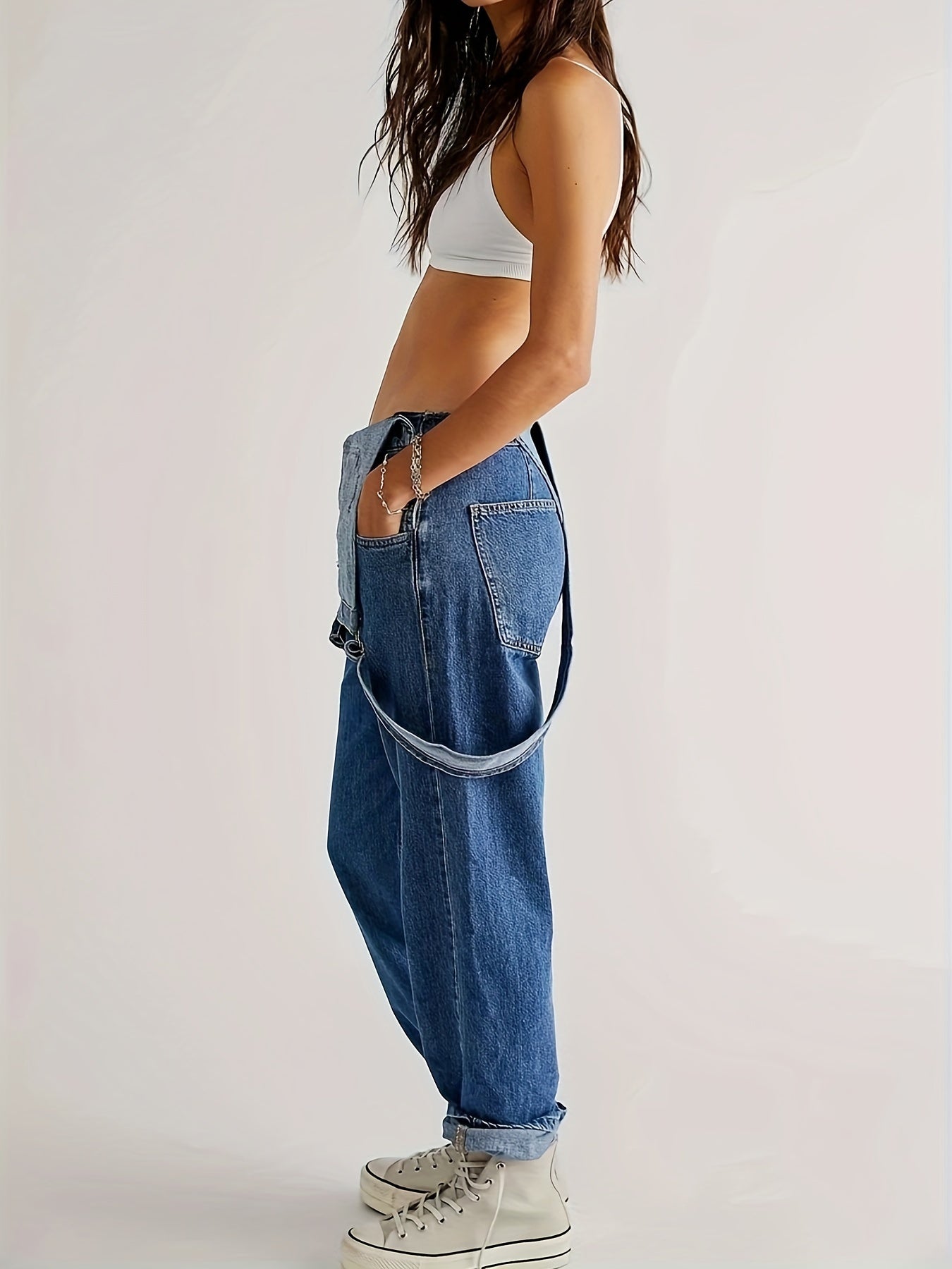 Stylish ladies' denim jumpsuit for everyday wear - CityEase