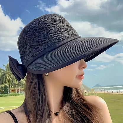Braided summer hat with bow detail – Norah