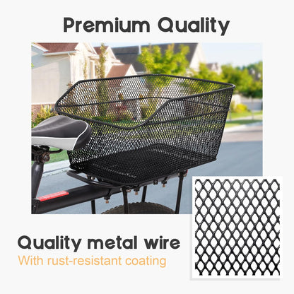 Waterproof rear bicycle basket with rainproof cover – Velora