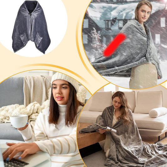 USB-heated scarf – Portable electric wrap with 3 heat settings and overheat protection – Venora