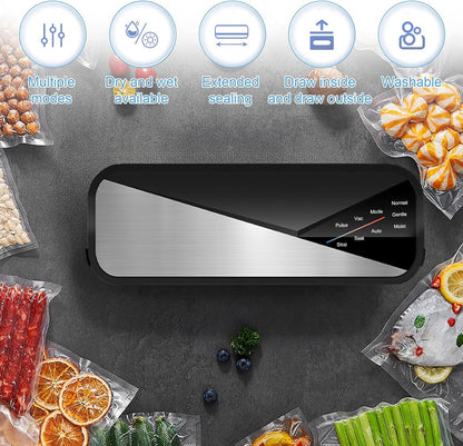 6-in-1 vacuum sealer with 80 kPa suction power and 30 cm sealing strip – Fresvyn