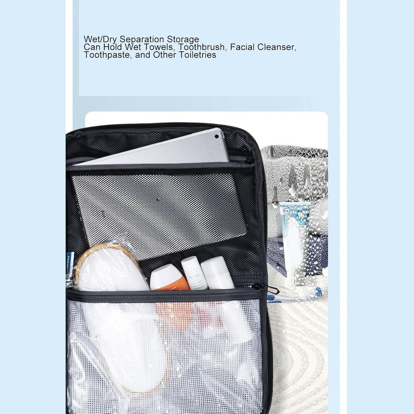 Expandable vacuum travel rucksack 56–75 L with pump – Dravion