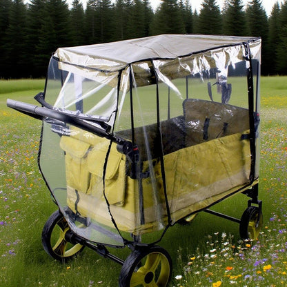 Rain cover for pushchairs – windproof protective canopy for two-seater and four-seater pushchairs – Venaro