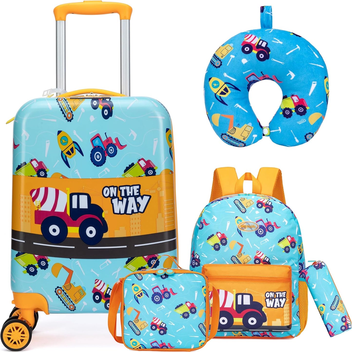 Kids' hard-shell cabin luggage set with spinner wheels – Game Day
