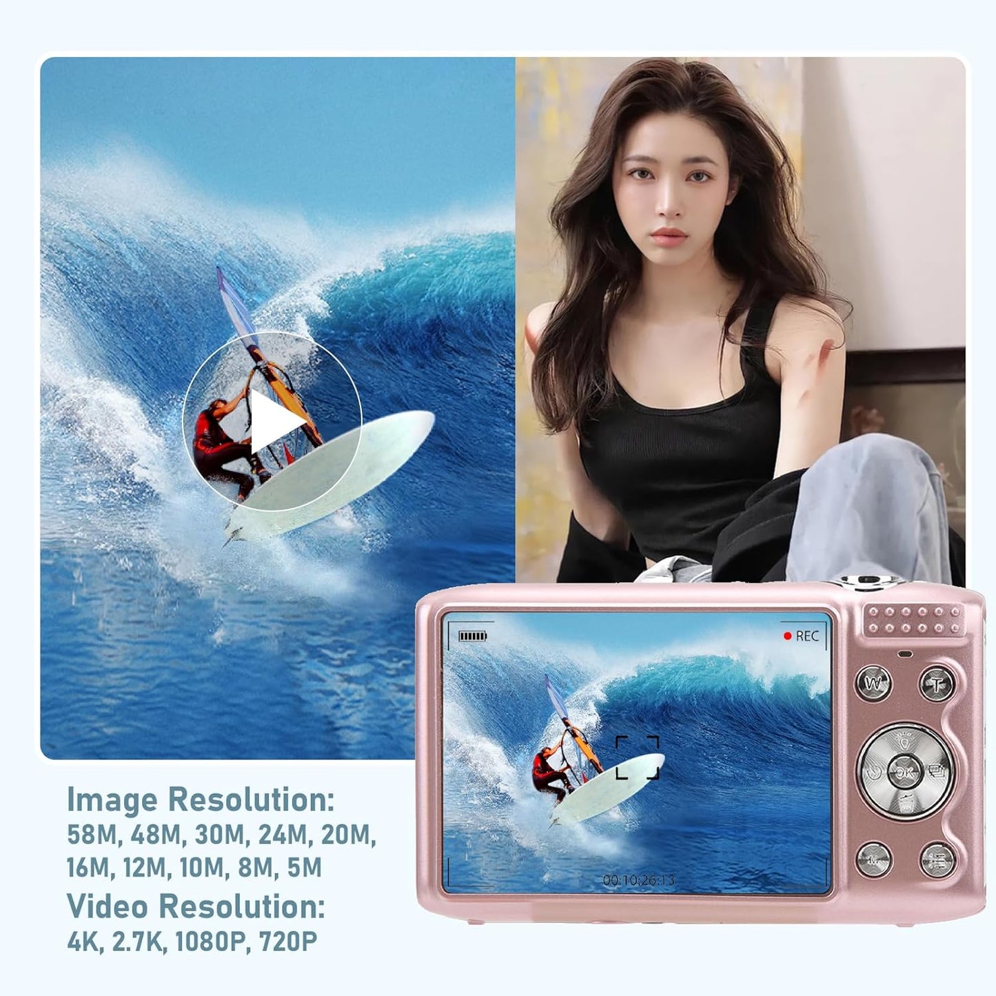 4K compact digital camera with 58 MP photos and 16x zoom – Lumora