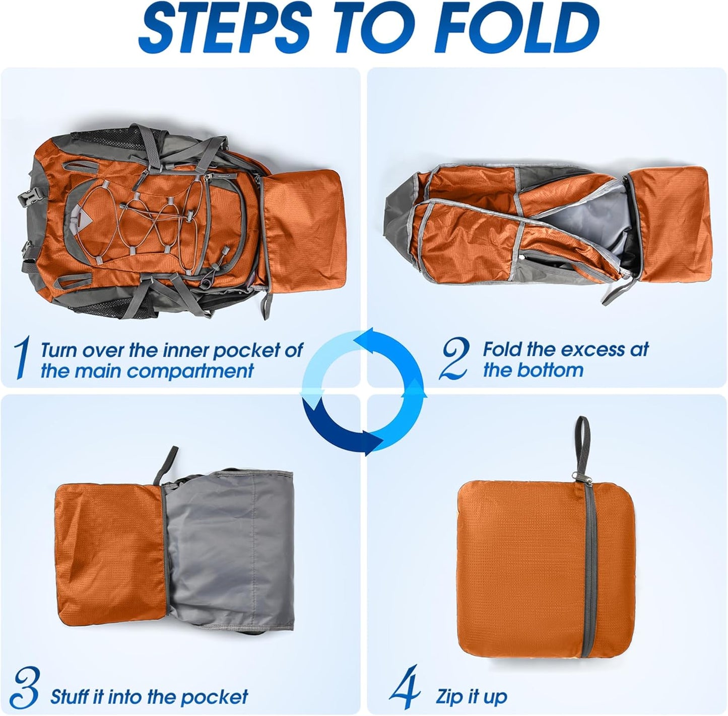 40L waterproof hiking and camping backpack – lightweight & foldable – 2 for the price of 1