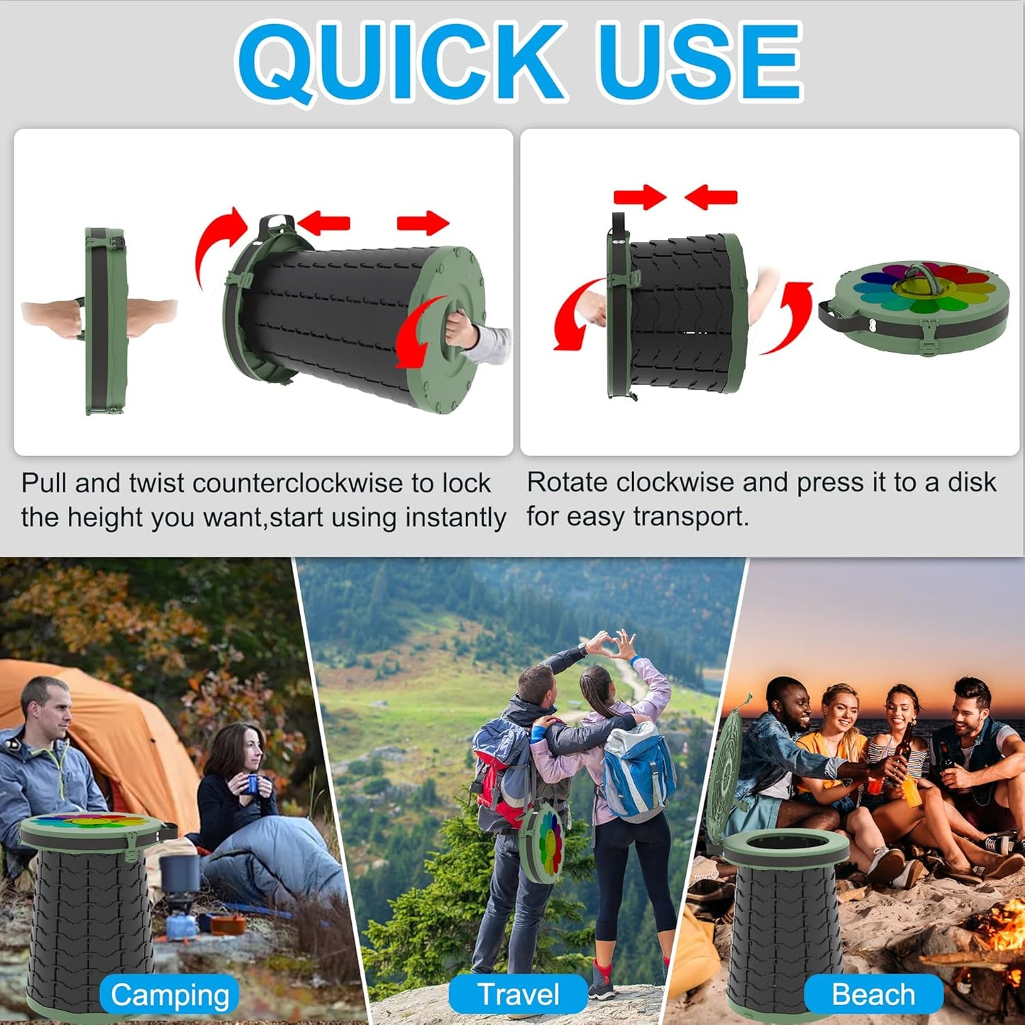 Portable toilet with adjustable height – CampMate