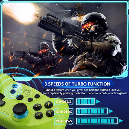 Wireless Switch controller with Hall-effect joysticks and turbo function – Nexora