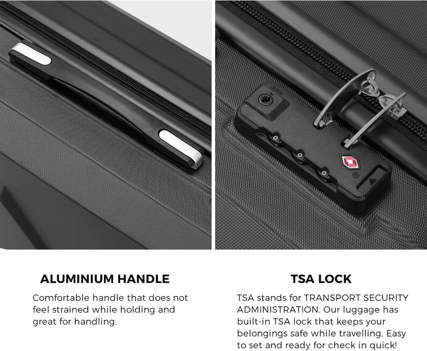 2-piece ABS hard-shell luggage set with TSA-approved lock & 360° spinner wheels