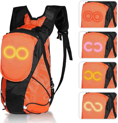 LED motorbike rucksack – illuminated safety bag for outdoor and night rides – Lumaro