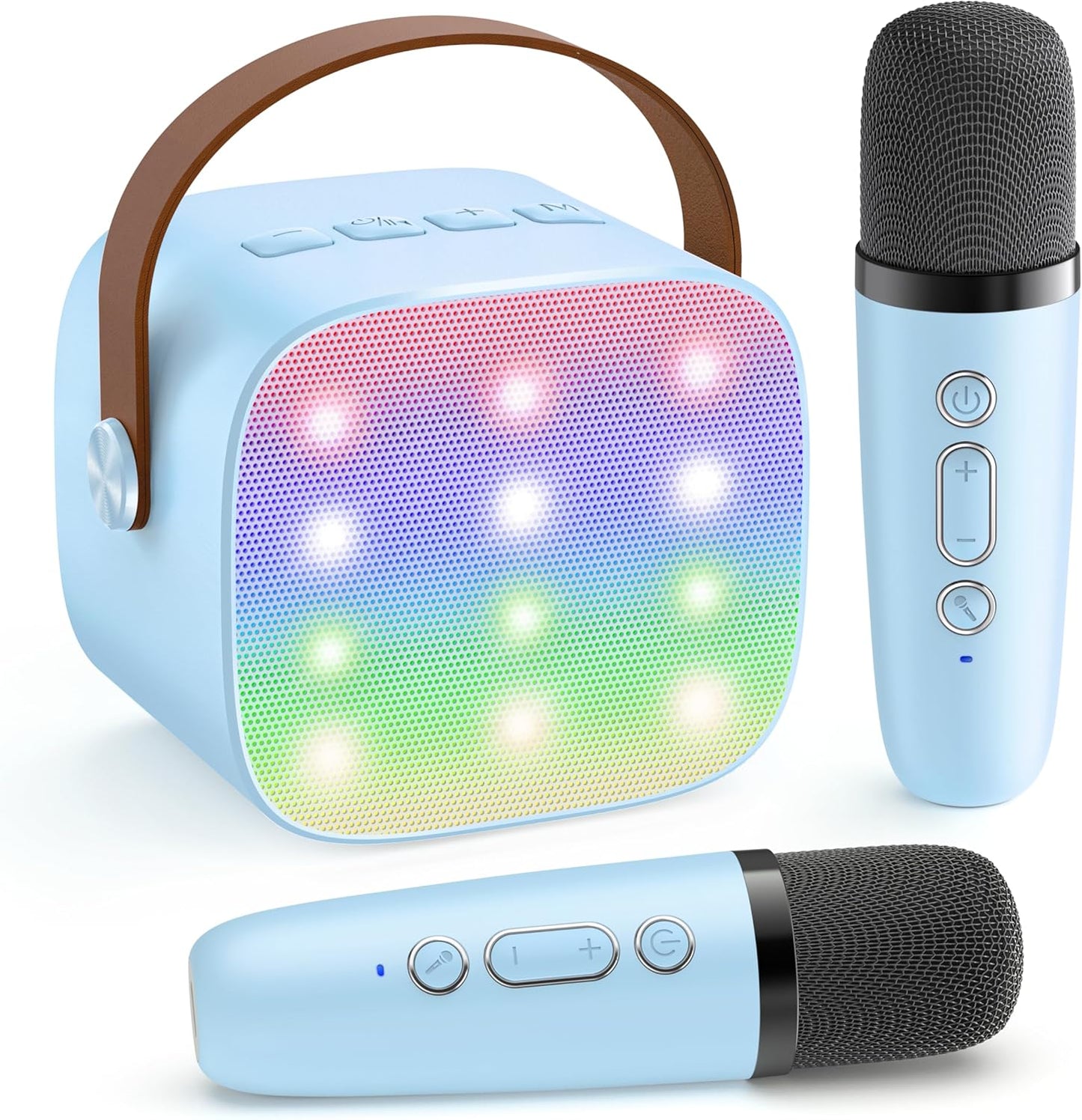 Portable mini karaoke machine with Bluetooth speaker and 2 wireless microphones – Veylo