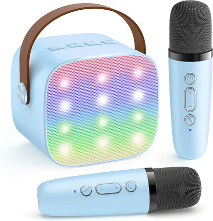 Portable mini karaoke machine with Bluetooth speaker and 2 wireless microphones – Veylo