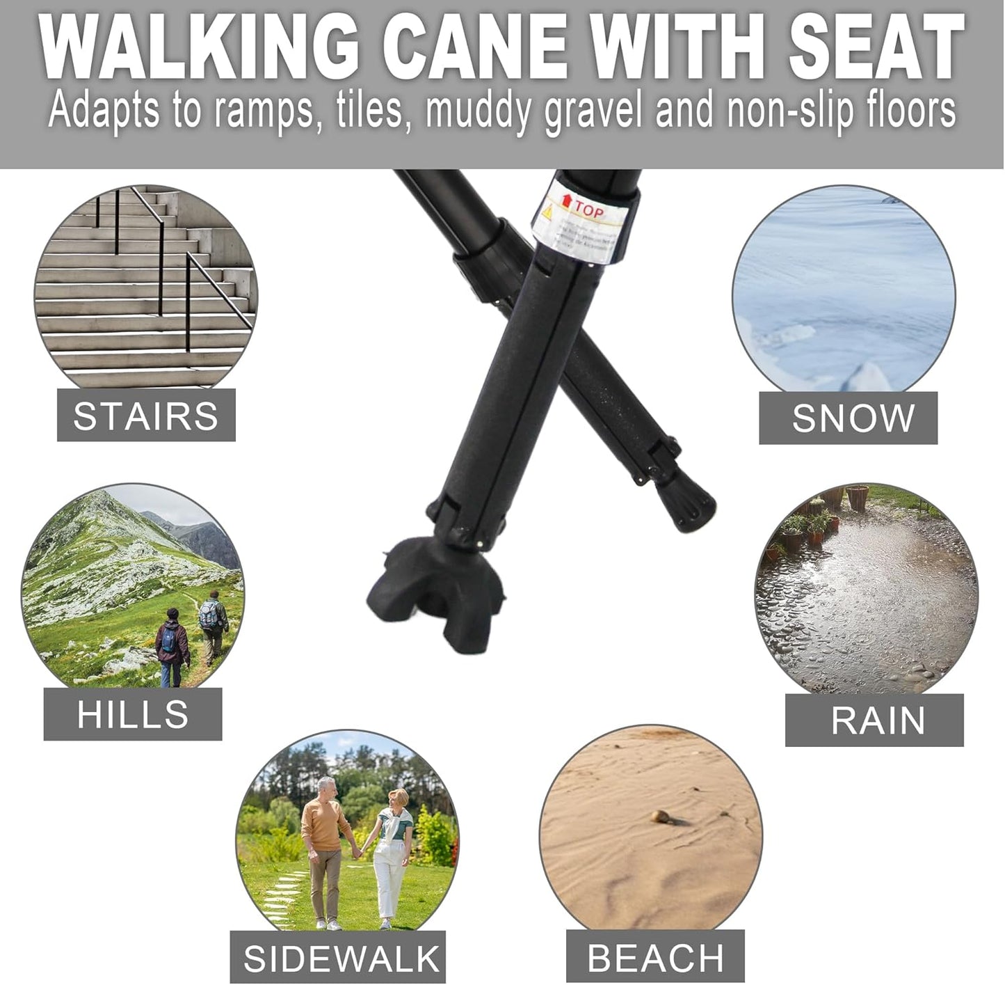 Folding walking stick with seat – StepMate