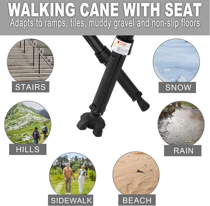 Folding walking stick with seat – StepMate
