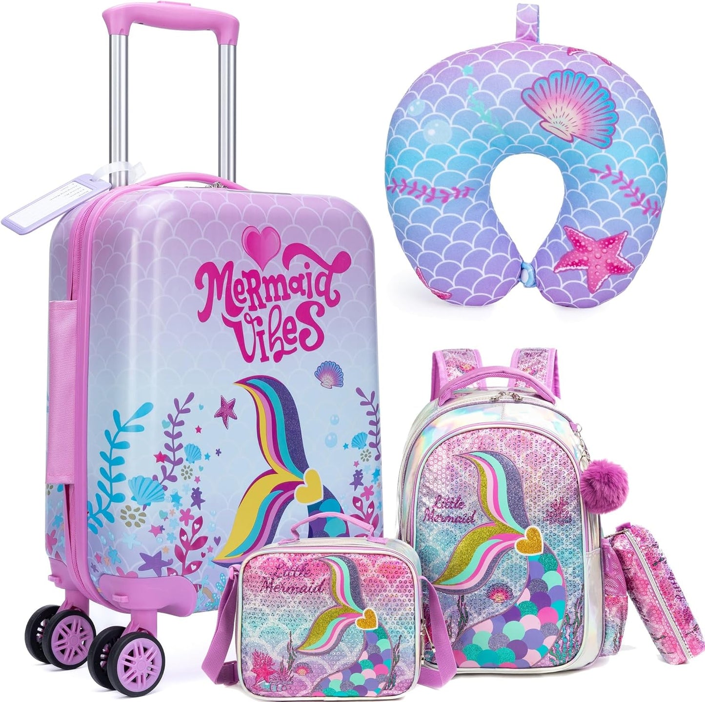 Kids' hard-shell cabin luggage set with spinner wheels – Game Day