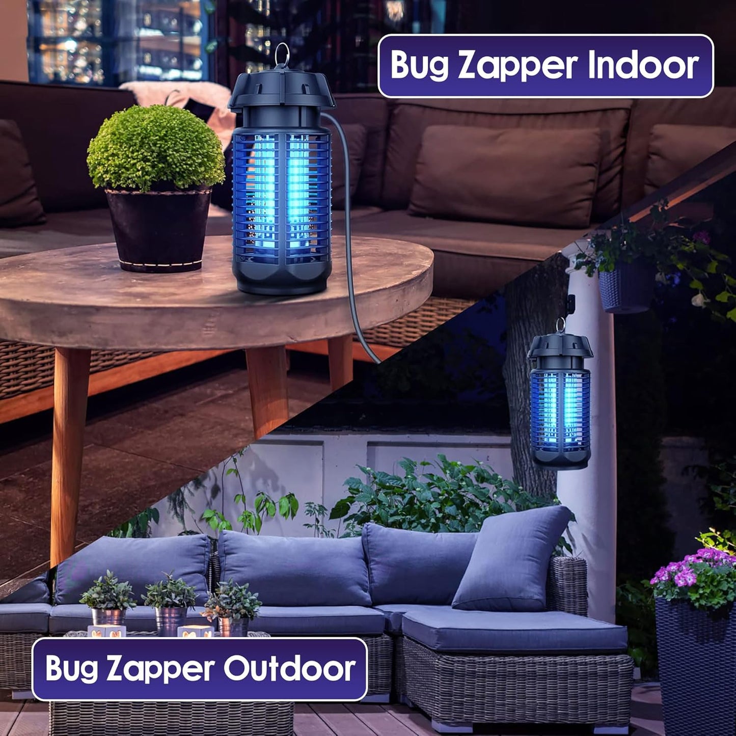 Electric insect killer with 20 W UV light and 4200 V grid, IPX4 waterproof – Zeytra