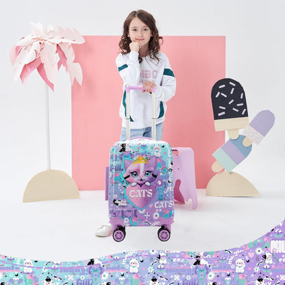 Kids' hard-shell cabin luggage set with spinner wheels – Game Day