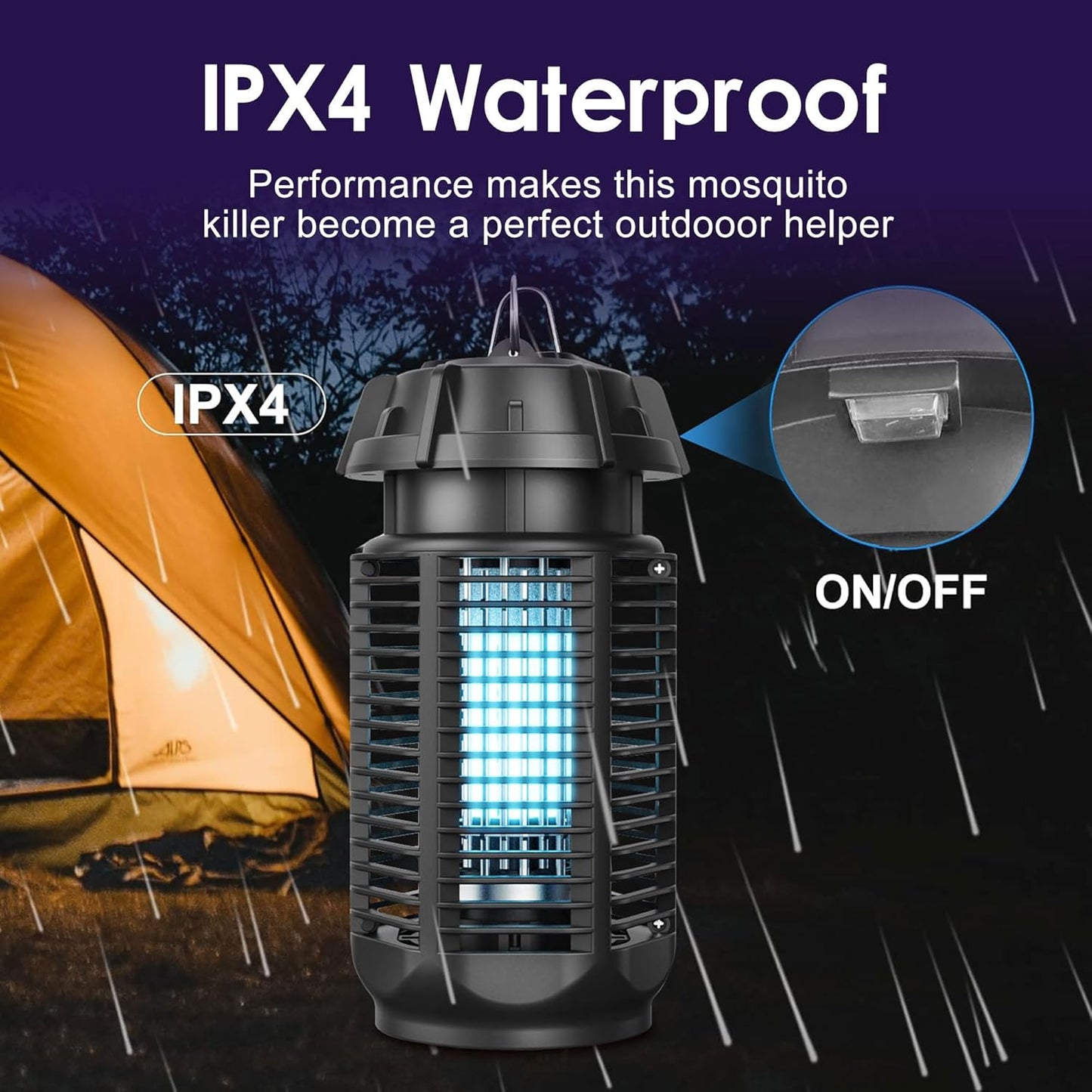 Electric insect killer with 20 W UV light and 4200 V grid, IPX4 waterproof – Zeytra