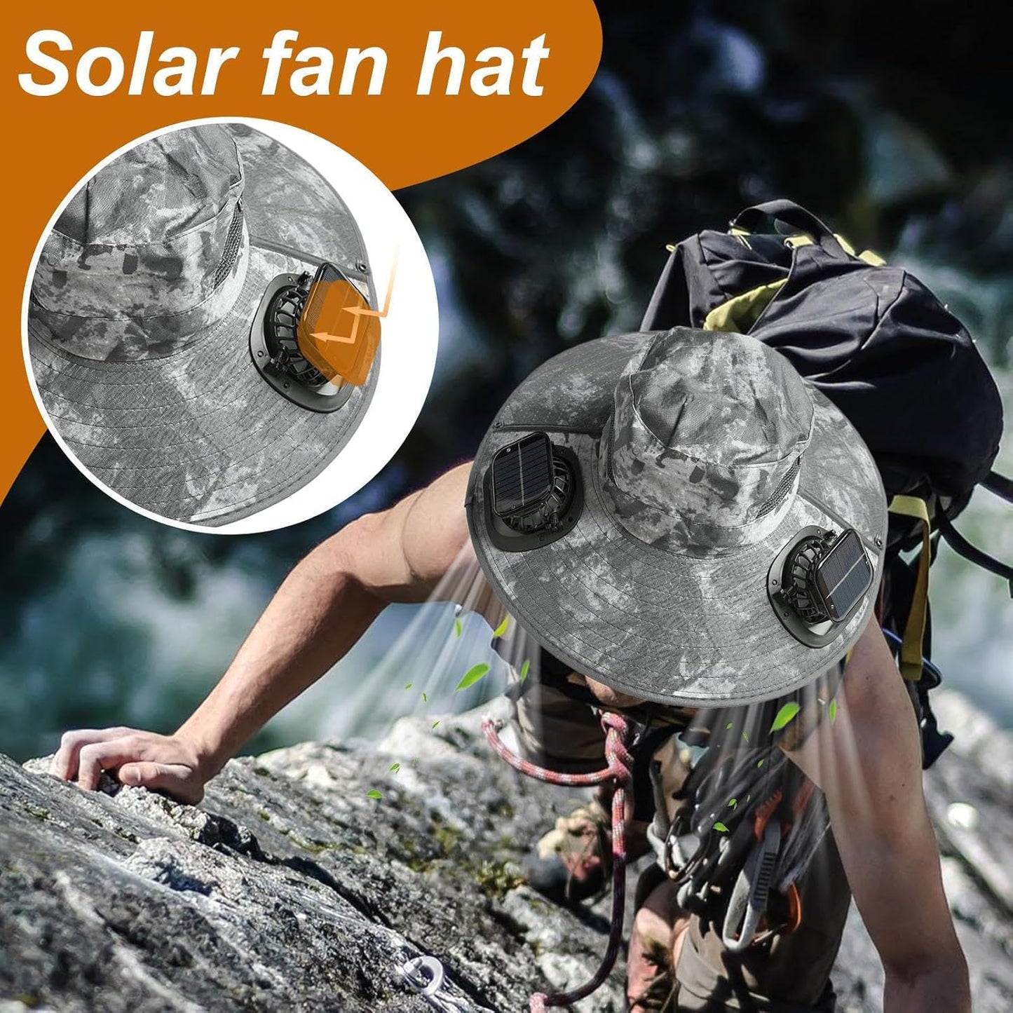 Solar-powered fan cooling hat with UV protection – Solvoro