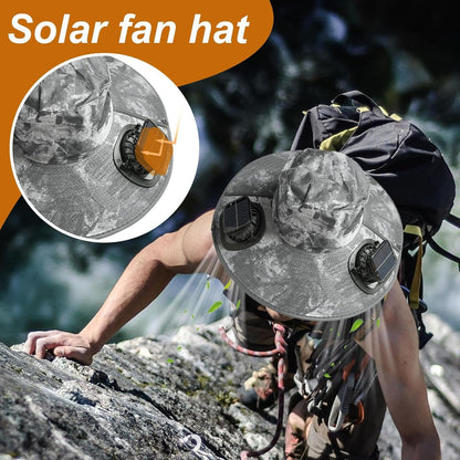 Solar-powered fan cooling hat with UV protection – Solvoro