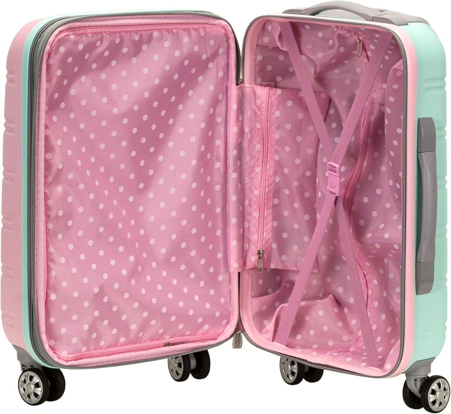 Lightweight expandable hard-shell suitcases with twin spinner wheels