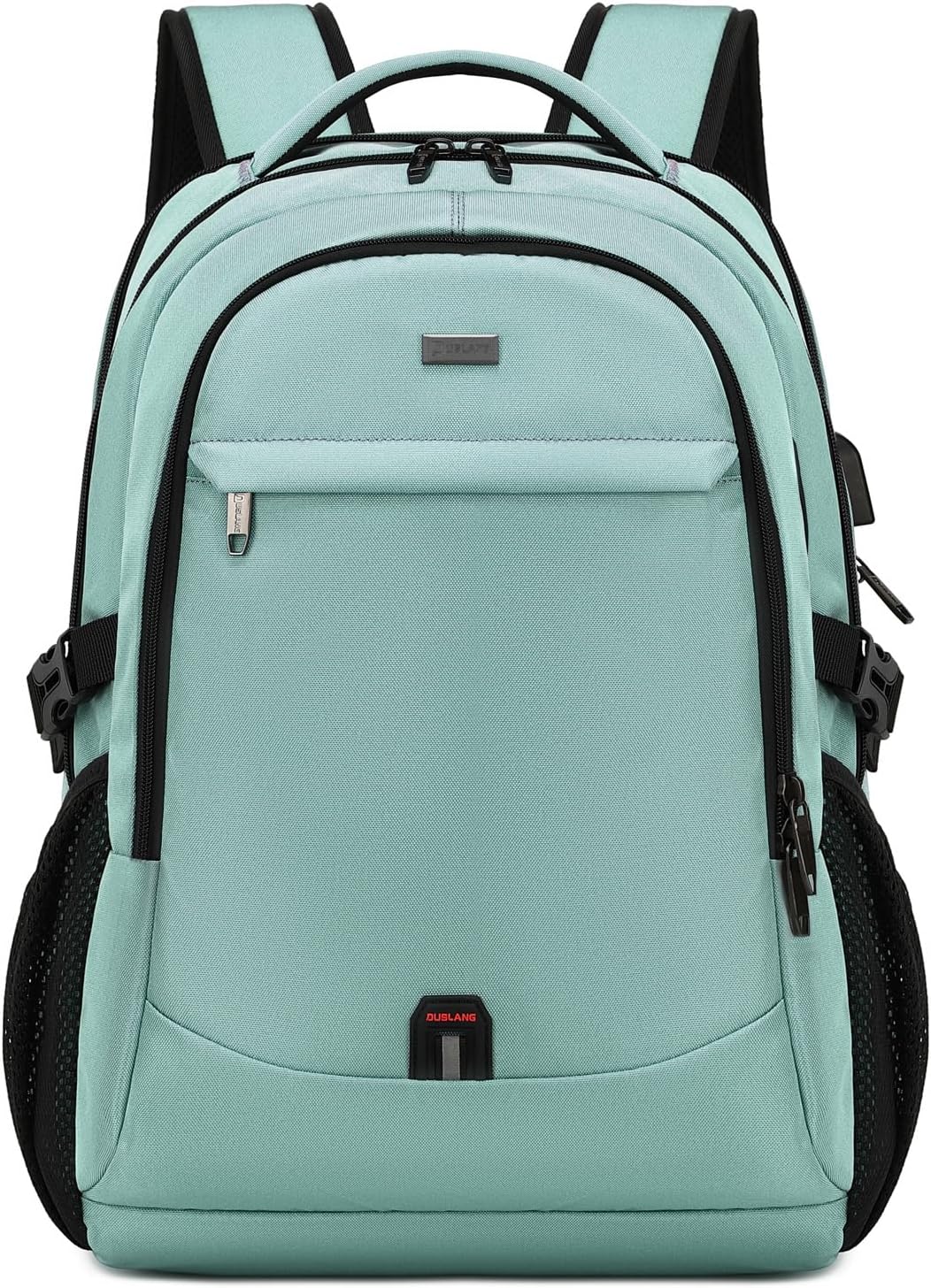 Waterproof travel laptop backpack with USB port and organised storage