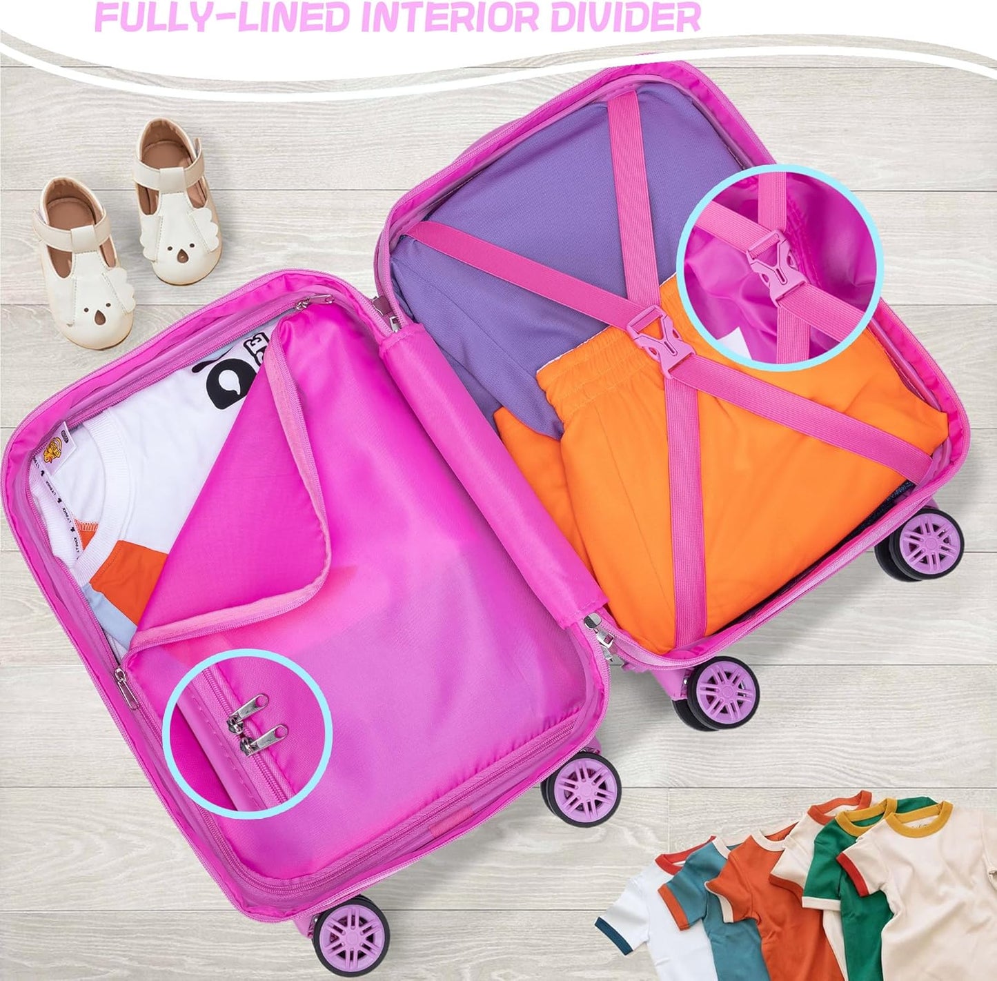 Kids' hard-shell cabin luggage set with spinner wheels – Game Day