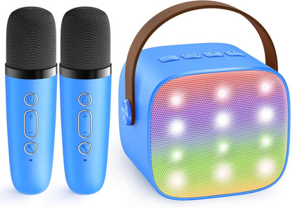 Portable mini karaoke machine with Bluetooth speaker and 2 wireless microphones – Veylo
