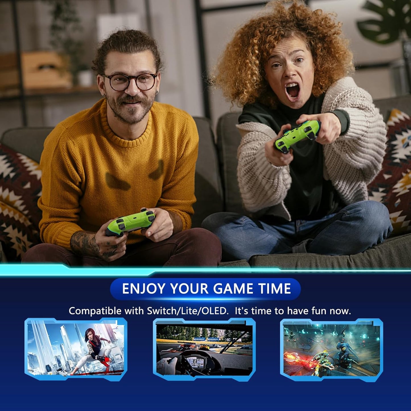 Wireless Switch controller with Hall-effect joysticks and turbo function – Nexora