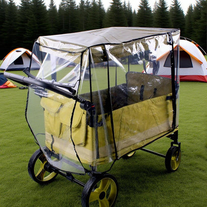 Rain cover for pushchairs – windproof protective canopy for two-seater and four-seater pushchairs – Venaro