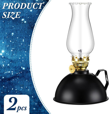 Set of 2 vintage-style glass and metal oil lamps – Ardin