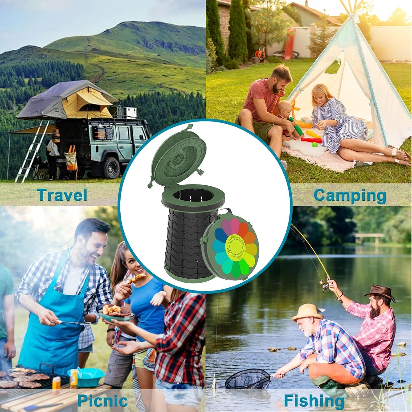 Portable toilet with adjustable height – CampMate