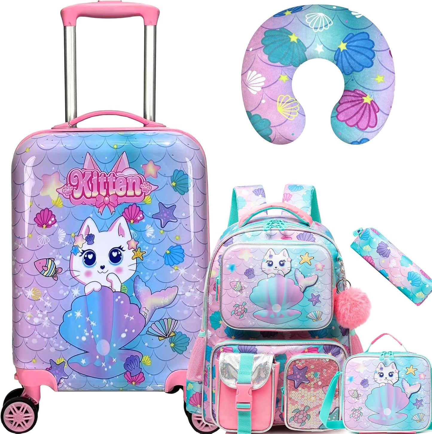 Kids' hard-shell cabin luggage set with spinner wheels – Game Day